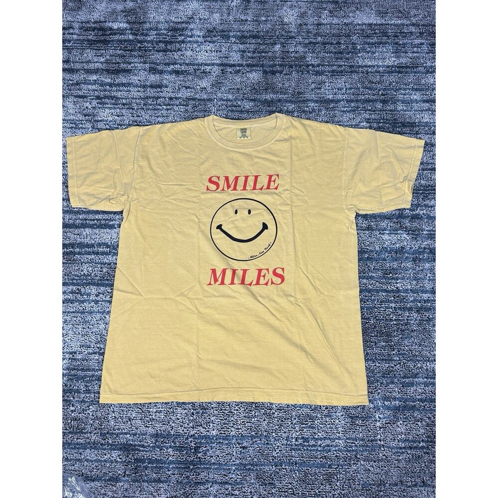 Shirt Smile Miles Color Yellow 100% Cotton Size XL Made In Honduras Brand New
